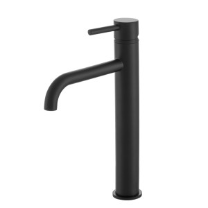 Reze czarna bateria umywalkowa wysoka nablatowa