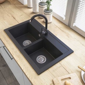 Zestaw DUETO - zlew + bateria Alfa + syfon