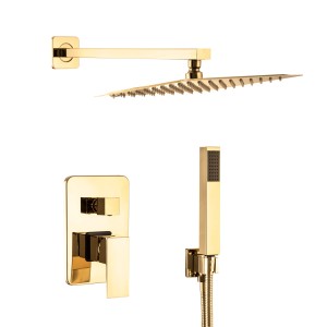 Zestaw natryskowy prysznicowy podtynkowy złoty