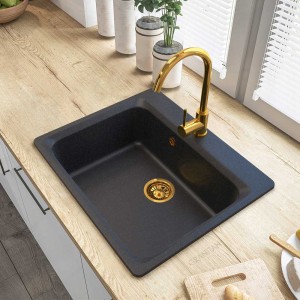 Zlewozmywak granitowy ZANTE Golden Line z syfonem + impregnat