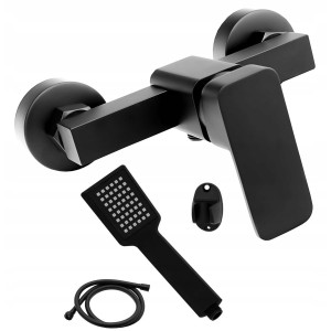 Zestaw Cholet czarny - bateria  natryskowa + zestaw natryskowy