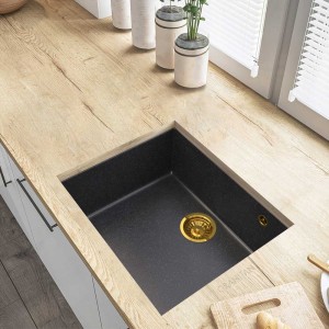 Zlewozmywak granitowy podwieszany model SALIX Golden Line + syfon + impregnat