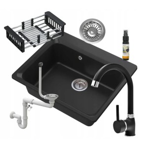 Zestaw ZANTE B - zlew + bateria Beta + ociekarka + syfon