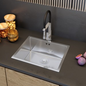 Zlewozmywak Stalowy Jednokomorowy Chrom  Bario 54x44