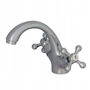 Bateria umywalkowa stojąca łazienkowa retro chrom