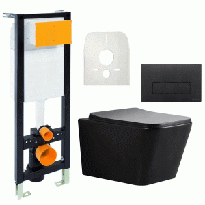 Zestaw podtynkowy czarny wc stelaż deska G-202