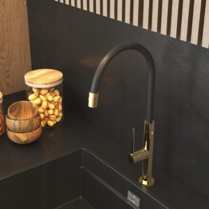 Bateria kuchenna z elastyczną wylewką Oti stare złoto