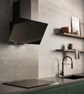 Okap kuchenny przyścienny kominowy czarny Vertical Glass Touch 60cm