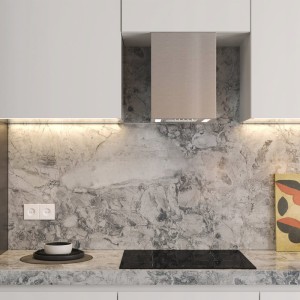 Okap kuchenny przyścienny kominowy podszawkowy PONZA MAAN WPB430 czarny / satyna / biały / złoty / miedź