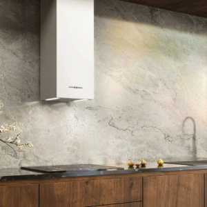 Okap kuchenny przyścienny kominowy PONZA MAAN W830 czarny / biały / satyna / złoty