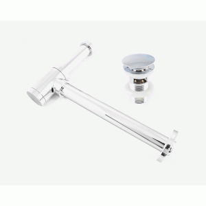 Syfon umywalkowy mosiężny + korek klik klak – Chrom