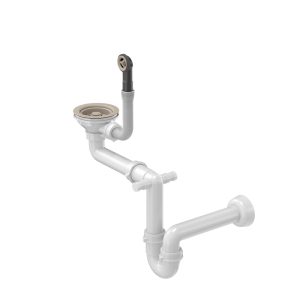 Syfon przyścienny manualny jednokomorowy Power Color river sand ( beżowy)