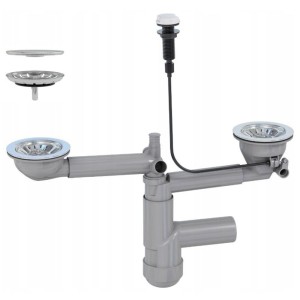 Syfon przyścienny PREVEX automatyczny dwukomorowy