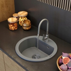 Zlewozmywak granitowy okrągły kuchenny jednokomorowy Arno