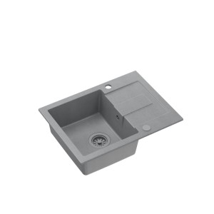 Quadron Christian 116 zlewozmywak granitowy 1-komorowy silver stone z zaślepką i odpływem silver stone