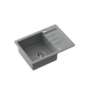 Quadron Johnny 116 GraniteQ zlewozmywak granitowy silver strone 1-komorowy z/o z syfonem i zaślepką stal szlachetna
