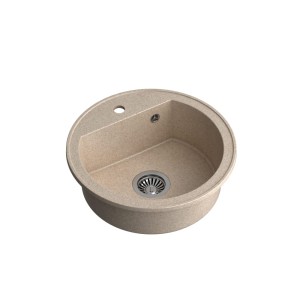 Quadron Johnny 210 GraniteQ zlewozmywak granitowy river sand 1 komorowy b/o z odpływem - beżowy