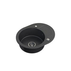 Quadron Johnny 216 GraniteQ zlewozmywak granitowy black dotted  1 komorowy b/o z zaślepką i odpływem - czarny