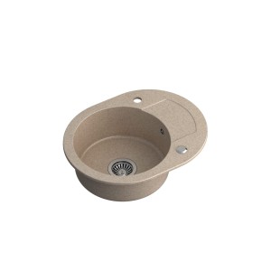 Quadron Johnny 216 GraniteQ zlewozmywak granitowy river sand 1 komorowy b/o z zaślepką i odpływem - beżowy