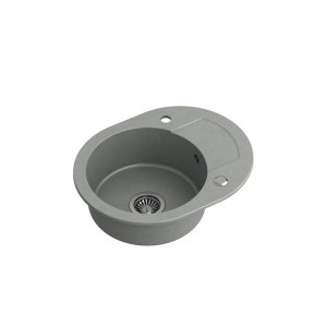 Quadron Johnny 216 GraniteQ zlewozmywak granitowy silver stone 1 komorowy b/o z zaślepką i odpływem