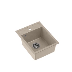 Quadron Johnny 90 GraniteQ zlewozmywak granitowy  river sand 1-komorowy z/o z syfonem stal szlachetna beżowy