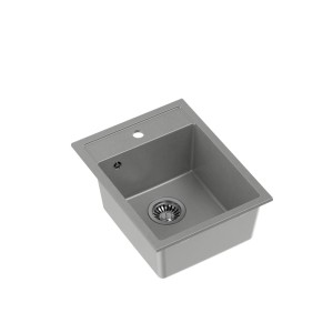 Quadron Johnny 90 GraniteQ zlewozmywak granitowy silver stone 1-komorowy z/o z syfonem stal szlachetna