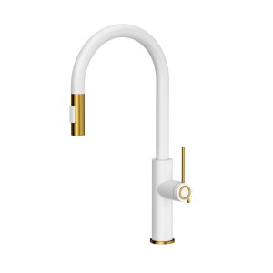 Jennifer Q Line Slim SteelQ snow white/Nano PVD złoty