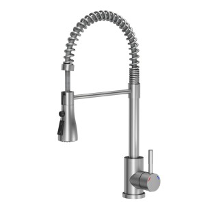 Salma SteelQ stalowa bateria kuchenna sprężyna stal szczotkowana