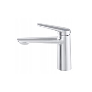 Bateria umywalkowa srebrna niska łazienkowa mosiężna chrom stojąca kran Nave