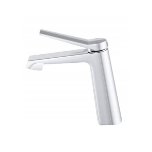 Bateria umywalkowa srebrna niska łazienkowa mosiężna chrom kran Selva