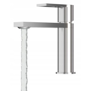 Bateria umywalkowa srebrna niska łazienkowa mosiężna chrom kran Arma