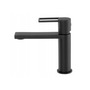 Bateria umywalkowa czarna nowoczesna niska łazienkowa mosiężna kran Arma