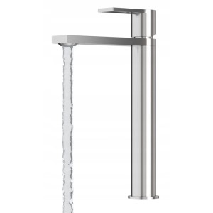 Bateria umywalkowa srebrna wysoka łazienkowa mosiężna chrom kran Arma