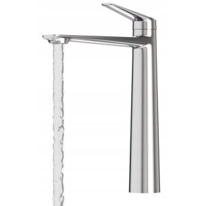 Bateria umywalkowa chrom wysoka łazienkowa mosiężna stojąca kran Nave