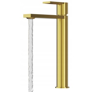 Bateria umywalkowa złota wysoka łazienkowa mosiężna stojąca kran Arma