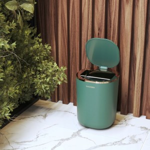 Kosz na śmieci bezdotykowy zielony automatyczny z czujnikiem ruchu 12l