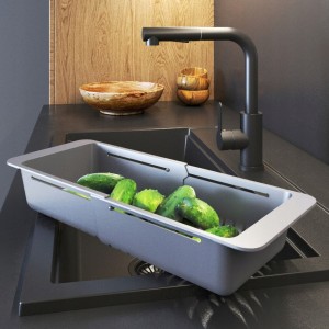 Koszyk składany szary ociekarka do zlewu uniwersalna