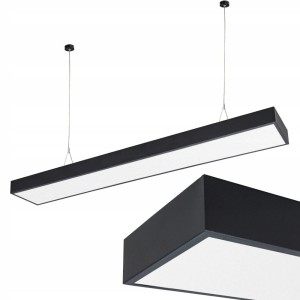 Lampa LED wisząca liniowa biurowa 20x5x120cm czarna 50W CCD