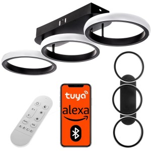 Lampa sufitowa Modern ściemnia 38W aplikacja pilot