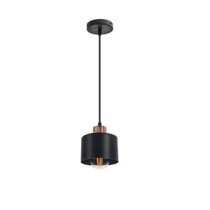 Lampa wisząca 1xE27 czarna miedziana Kate