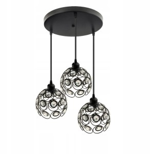 Lampa wisząca 3xE27 Black Abażur