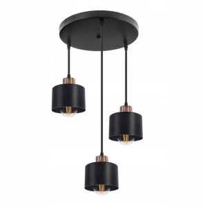 Lampa wisząca 3xE27 Black Copper Kate