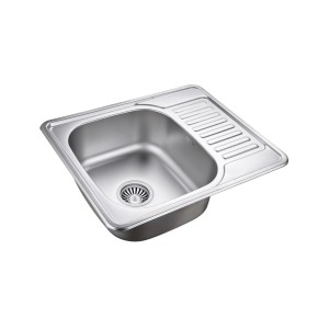 Kevin 116 SteelQ zlewozmywak len z syfonem 1-komorowy z/o