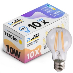 10x Żarówka E27 LED filament 10W kula