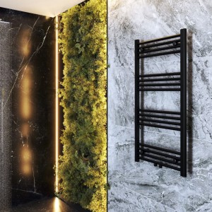 Grzejnik łazienkowy nowoczesny drabinkowy czarny 110x50 cm Raven