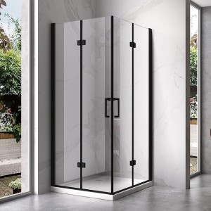 Kabina prysznicowa kwadratowa KZ08C czarna 90 x 90 cm