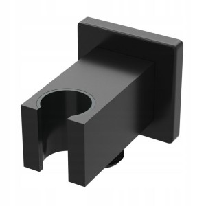 Przyłącze kątowe na słuchawkę prysznicową kwadratowe czarne mosiądz