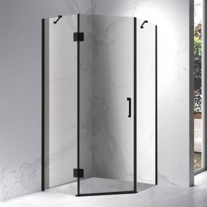 Kabina prysznicowa pięciokątna KZ10B czarna 90 x 90 cm