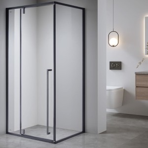 Kabina prysznicowa prostokątna BS12D czarna 90 x 80 cm