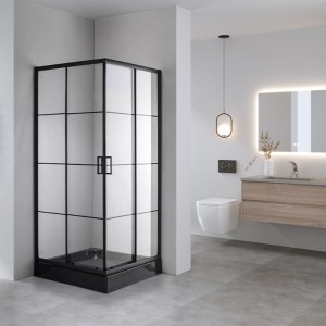 Kabina prysznicowa kwadratowa BL32B czarna 90 x 90 cm